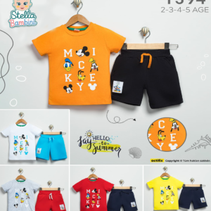 Erkek Çocuk 2'li Mickey %100 Organik Pamuk